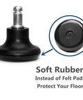 Heavy Duty Office Chair Floor Protectors Desk Stool Roller Stopper Glides with soft rubber base for floor protection.