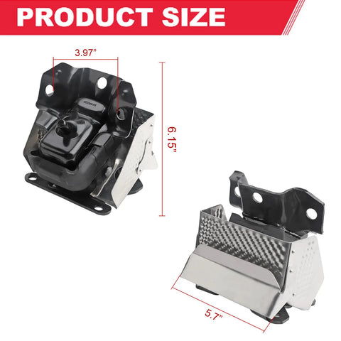 Engine Mount Set Two Piece With Heat Shield For 2007 Through 2014 GM Trucks And SUVs Right And Left Replacement A5365HY