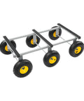 Heavy Duty All Terrain Moving Dolly With Six 10 Inch Inflatable Wheels For Up To 1200 Lbs Load Beefy Carbon Steel Frame Pro Grade Moving Cart For Appliances And Heavy Equipment, six wheels