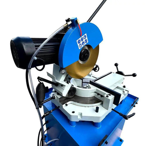 Heavy Duty 16 Inch Cold Cut Saw Built Like A Tank With Killer 4Hp Motor 220 Volt Three Phase Cuts Steel Aluminum from top angle