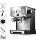 Home 15 Bar Espresso Machine With Semi Automatic Pump CRM3605 Milk Frother For Espresso And Cappuccino with included accessories