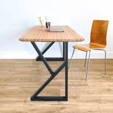 28 Inch K Shape Cast Iron Table Legs Set Of 2 In Black For Industrial Dining And Desk Use, Heavy Duty Support For Kitchen Tables, Desks, Or Coffee Tables With Floor Protectors And Quick Install