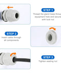 Installation guide for Adjustable PG11 Cable Glands 6 to 10mm PA6 Nylon IP68 Waterproof Connectors with seals for industrial systems.