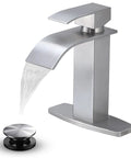 Tall Matte Black Vessel Sink Faucet With Single Lever Handle For Modern Bathrooms flowing water