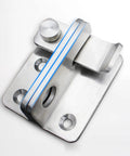 Stainless Steel Barrel Bolt Spring Latch for Safety Gate Door Hardware, close-up view showing sleek design and mounting holes.