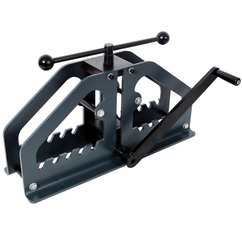 Heavy Duty Manual Tube Roller Bender Pipe Bending Machine with crank handle for shaping round or square steel tubing.