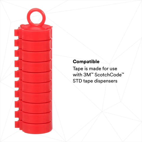 Red component of Wire Marker Tape Dispenser With Numbered Label Rolls 0 To 9, Pressure Sensitive Acrylic Adhesive visible