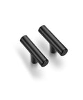 10 Pack 2 Inch Matte Black Stainless Steel Cabinet Pulls For Kitchen Drawers Cupboards Modern Handles, front view of two pulls