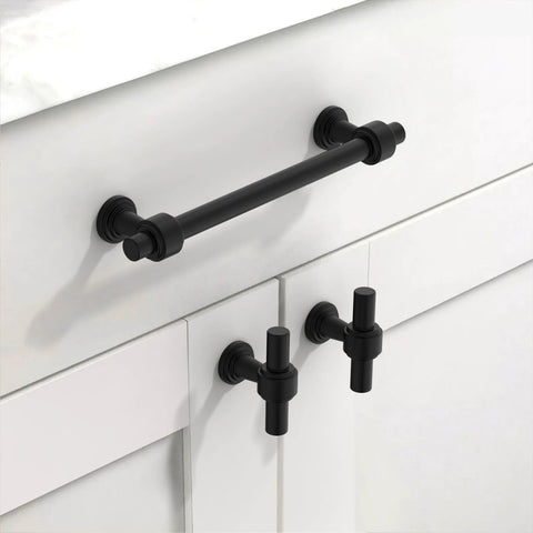 10 Pack 5 Inch Matte Black Cabinet Pulls For Kitchen Cabinets And Drawers Durable Aluminum And Zinc Alloy Hardware Installed