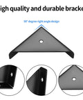 Heavy Duty Angle Corner Brackets, Black Steel Fasteners with 90-degree design, for desk, bed, and furniture edge joints