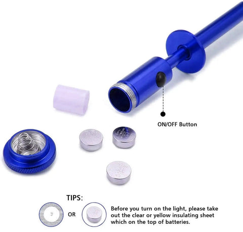 Flexible 24 Inch Claw Pickup Tool With Magnet And Led Light 4 Claws Grabber For Hard To Reach Parts Magnetic Picking Tool For Small Parts Great Gift For Dad Boyfriend Valentines Day Birthday Christmas Blue