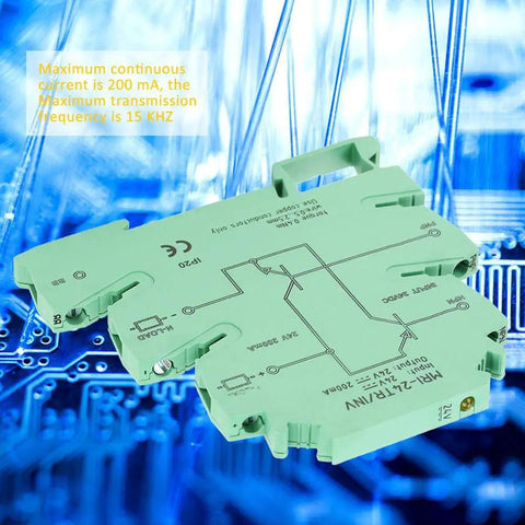 Green DIN rail module of NPN To PNP Output Converter For PLC Sensors And Polar IO Level Shifter No Contact Switch Gear MRI 24TR INV