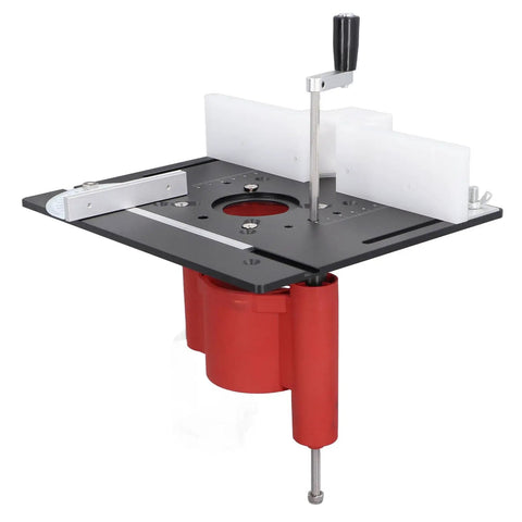 Pro Grade Heavy Duty Router Lift Base And Lifting System Kit For DIY Woodworking Projects, Aluminum Alloy And Stainless Steel Build With Firm Clamping And Exact Height Adjustment For Small Trimming Machines, router lift base with hand crank