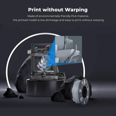 Heavy Duty PLA 3D Printer Filament 1.75mm Tough As Nails Smooth Sailing Print For DIY Crafters Point Zero Zero Two Millimeter Precision Grey One Kilogram Roll