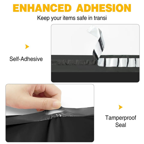 Image of Self Seal Poly Mailers 14.5 X 19 Inch 100 Pack Tearproof Shipping Bags showing self-adhesive and tamperproof seal features.
