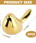 Two Piece Gold Ceramic Bird Toilet Bolt Covers Snazz Up Your Bathroom By Hiding Ugly Base Bolts With Cute Screw Caps 2.36" size