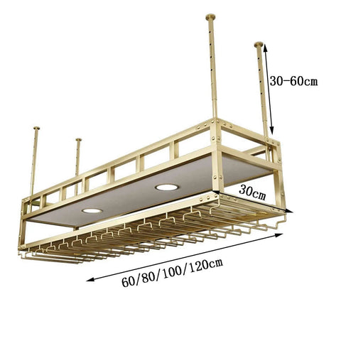 Ceiling Wine Rack And Glass Holder Suspension For Bottles And Glasses Overhead Storage Shelf For Bar Kitchen Garage Wall Mount And Hanging Plant Shelf Space Saving Rack For Your Home Bar Setup, metal frame
