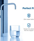 Under Sink Water Filter Replacement For Filtrete 3US-PF01 And 3US-MAX-F01 with faucet and glass of water