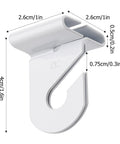 Drop Ceiling Hooks 20 Pairs For Hanging And Suspended Ceilings Tile Clips And Grid Hangers For Classroom Office Home Decor Weddings Heavy Duty Aluminum Rust Resistant Easy Slide Together No Drill No Punch Holes, detailed dimensions labeled