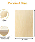 Basswood sheets, 12-pack, 12x18x1/8 in (3mm) unfinished wood for laser cutting and crafts