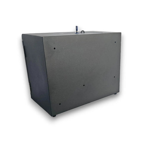 Rear view of Dollar Bill To Coin Change Machine Black For Laundromats, Arcades And Vending Spots, Compact Wall Mountable Unit