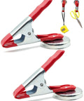 Two Pack Heavy Duty Magnetic Spring Clamps With Solid Magnet Base For Woodworking, Craft, And Workshop Use, multi purpose metal clamps