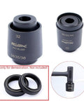 All In One Dust Seal Wiper Installation Driver Tool Kit For Suspension Fork Lower Leg Fits 32mm 34mm 35mm 36mm shown with parts
