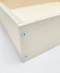 Close-up of Hassle Free Replacement Kitchen Drawer Box Fourteen By Nineteen Inches showing plywood finish and screws.