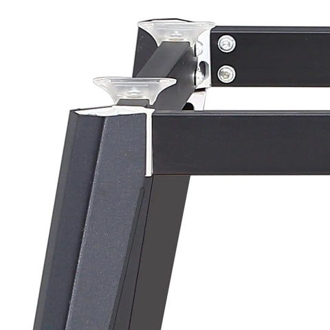 Close-up of Built Tough Heavy Duty Steel Table Legs For Modern Industrial Diy Furniture Projects with quiet floor protectors.