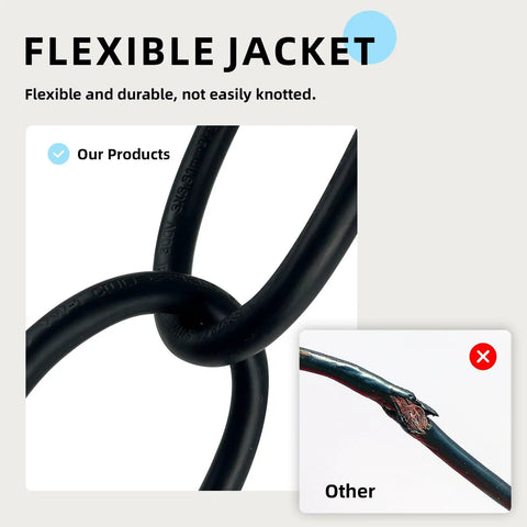Flexible jacket of 100 Ft Outdoor Extension Cord 12 Gauge 3 Conductor SJTW Heavy Duty Power Cable demonstrating durability