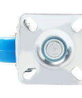 Top view of 8 Pack 2 Inch Swivel Plate Caster Wheels With Blue Polyurethane Wheels Durable Swivel Casters For Carts And Furniture 50mm Plate