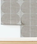 Fresh Geometric Stripe Vinyl Wall Covering With Slick Matte Linen Texture, 2ft x 27ft for kitchens and bathrooms.