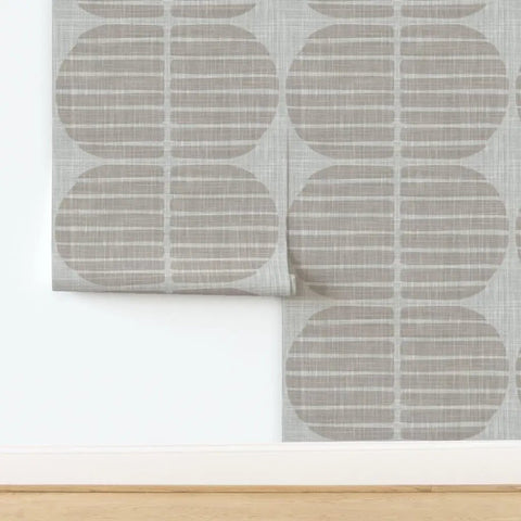 Fresh Geometric Stripe Vinyl Wall Covering With Slick Matte Linen Texture, 2ft x 27ft for kitchens and bathrooms.