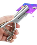 Heavy Duty Single Hole Punch With 2 Inch Reach And One Quarter Inch Hole, Portable Handheld Puncher punching purple card