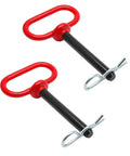 2 Pack Heavy Duty One Half Inch by Four Inch Trailer Hitch Pin and Clip for Tractor RV Truck Boat Car with Red Handle