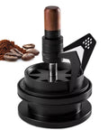 Heavy Duty Stainless Steel Espresso Distribution Tool 58Mm with precision needles and adjustable stand next to coffee grounds.