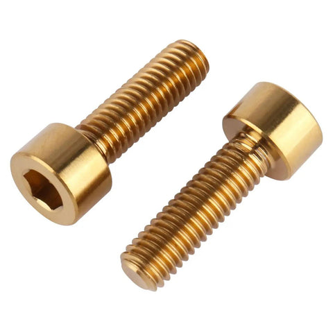 Titanium Bike Bolt M6 X 20mm Hex Set Gold Finish Pack Of 4 For Bike Parts, Ultra Lightweight, High Strength Screws for cranks