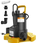 Built Like A Tank One Horsepower Pool Cover And Sump Pump Moving Up To 3500 GPH with check valve adapters and cord.