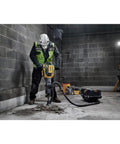 Pro 60V Brushless Breaker Hammer Kit Built As A Straight Shooter Heavy Hitter in action breaking concrete.