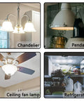 Four Pack A15 Oven Bulbs 40W 120V With E26 Base 2700K Warm White 330 Lumens used in chandelier, pendant, ceiling fan, refrigerator
