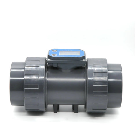 2 Inch Electronic LCD Turbine Flow Meter With Digital Display For PVC Water Lines NPN Output A Real Workhorse Front View