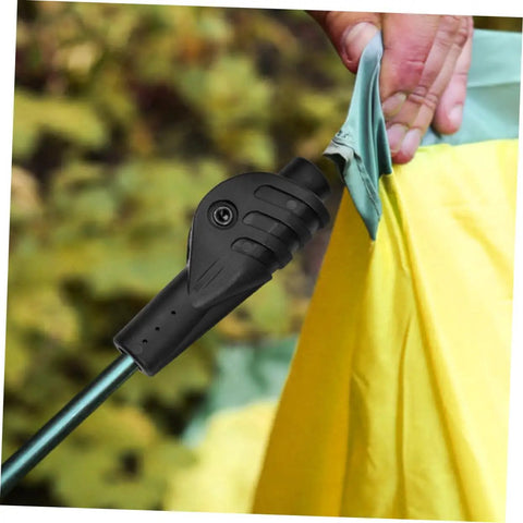 Camping Tent Pole Connector Joint Set Four Pieces For Quick Assembly And Easy Repair Keeps Tent Poles Stable In Wind DIY Tent Repair Kit For Campers And Hikers Ultra Reliable Pole Adapters connected to a tent pole.