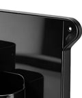 Close-up of black aluminum Heavy Duty Wall Mount Zip Tie Organizer Rack With Four Pocket Cable Holder