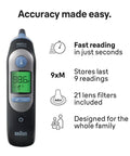 Digital Ear Thermometer For Adults And Infants With Preheated Tip Infrared Reading ExactTemp Beep For Proper Positioning Fast Accurate Temperature Readings Pediatrician Recommended Kid Friendly, front view