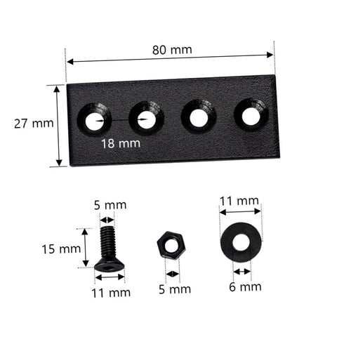 Flat Track Brackets And Mending Plates For Barn Door Track Connector Set Heavy Duty Metal Joint Plates With Hex Fixing Holes And Mounting Screws
