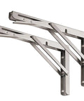Beefy Heavy Duty Folding Shelf Brackets 12 Inch Pack of 2, Stainless Steel Collapsible Shelf Brackets, Max Load 330 Lbs