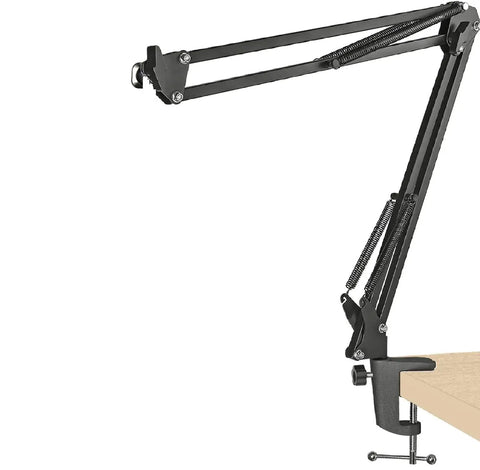 Pro Grade Aluminum Alloy Adjustable C Clamp Mount for Universal Desk Lamps and Mic Arms, heavy duty with cantilever design.