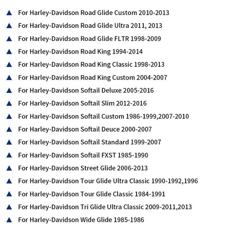 Compatibility list for Harley Davidson 41mm Front Fork Seal Driver Kit For Touring And Softail Models EZ Install Tool Set