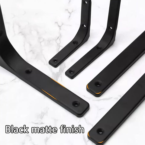 Rock Solid Metal L Floating Shelf Brackets In Matte Black feature a durable black matte finish for heavy duty corner support.