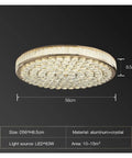 Round Mounted Crystal LED Ceiling Chandelier Light For Living Room Bedroom Study Hallway Sleek Modern Indoor Lighting Fixture With Lit Glow And Easy Mounting, 56cm aluminum and crystal design